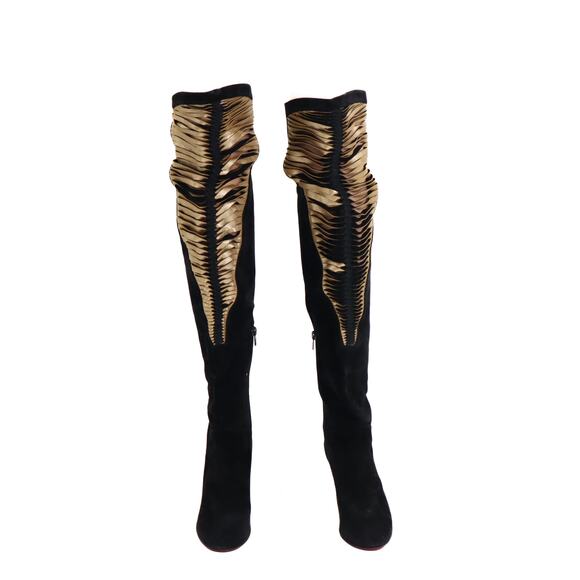 Christian Louboutin Siegfridalta Knee High Suede Boots Size 37.5 EU - Picture 3 of 9